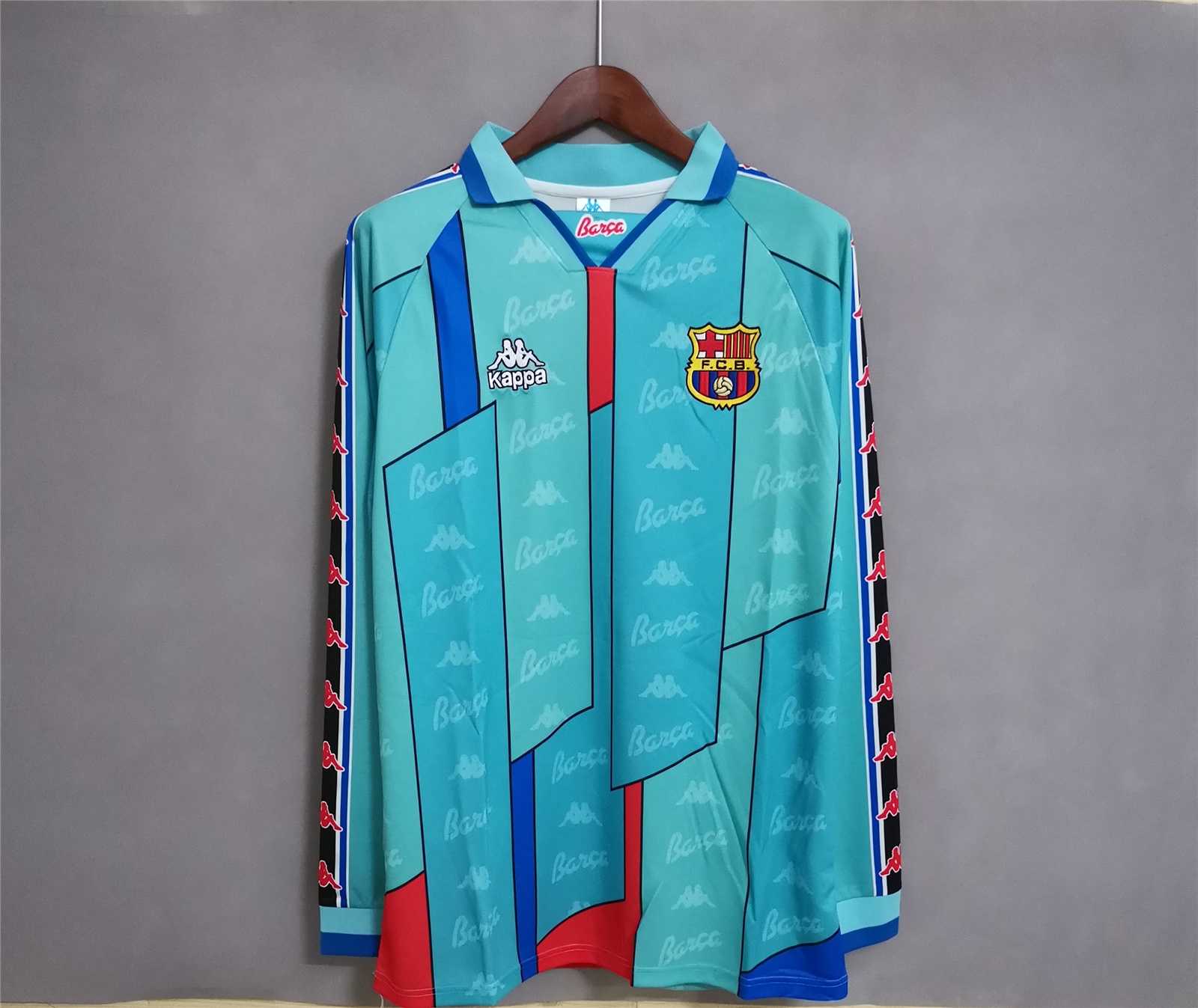 AAA Quality Barcelona 96/97 Away Blue Long Soccer Jersey